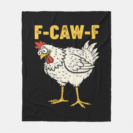 F-Caw-F Hühnchen Klassisch Retro Cool Fleecedecke (Vorderseite)