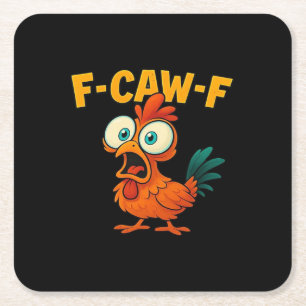 F-Caw-F Hühnchen Wesentliche Kreative Casual-Kleid Rechteckiger Pappuntersetzer