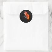 F-Caw-F Hühner Essential Minimal Clean Runder Aufkleber (Tasche)