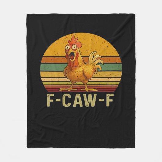 F-Caw-F Hühner Essential Retro Klassiker Fleecedecke (Vorderseite)