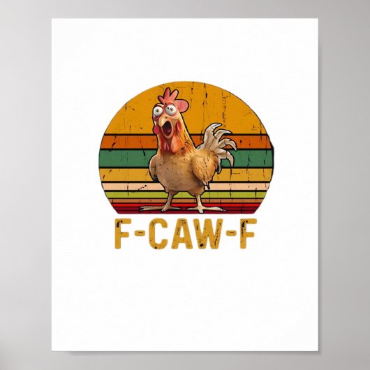 F-Caw-F Hühner Humor Essential Minimal Sauber Poster (Vorne)