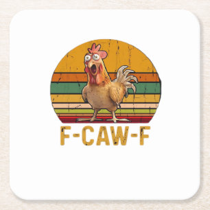 F-Caw-F Hühner Humor Essential Minimal Sauber Rechteckiger Pappuntersetzer
