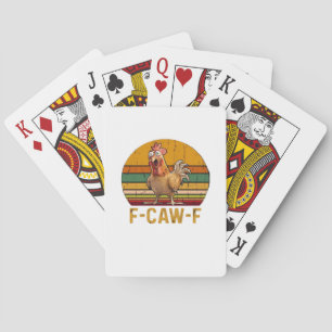 F-Caw-F Hühner Humor Essenziell Minimal Sauber Spielkarten