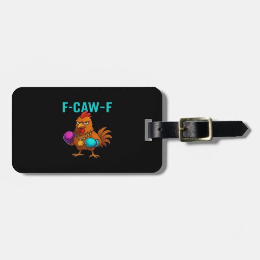 F-Caw-F Hühner Klassisch Minimal Sauber Gepäckanhänger (Vorderseite horizontal)