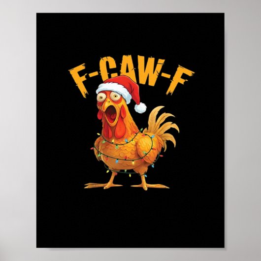 F-Caw-F Hühner-Weihnachts-Essential Poster (Vorne)