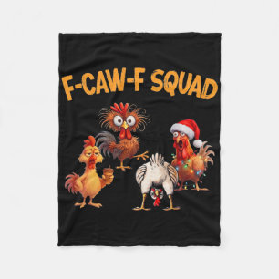 F Caw F Hühnertruppe Lustiger Hahn Fcawf Hühner Fleecedecke