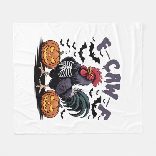 F Caw F Humor Crow Gothic Funny Style Fleecedecke (Vorderseite (Horizontal))