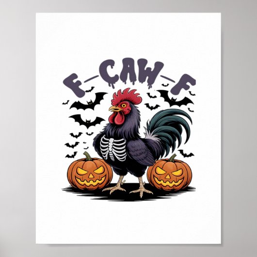 F Caw F Humor Crow Gothic Funny Style Poster (Vorne)