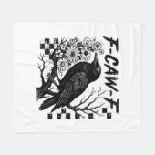 F-Caw-F Humor Funny Gothic Crow Fleecedecke (Vorderseite (Horizontal))