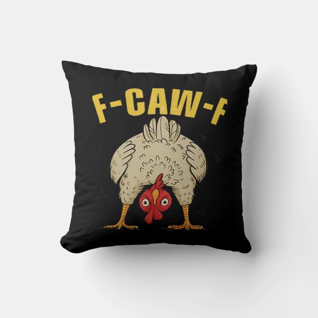 F-Caw-F Humor Gothic Crow Funny Aesthetic Style Kissen (Vorderseite)