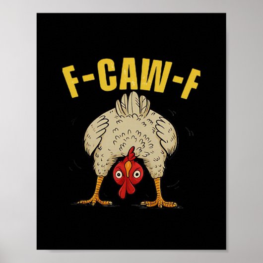 F-Caw-F Humor Gothic Crow Funny Ästhetischer Stil Poster (Vorne)
