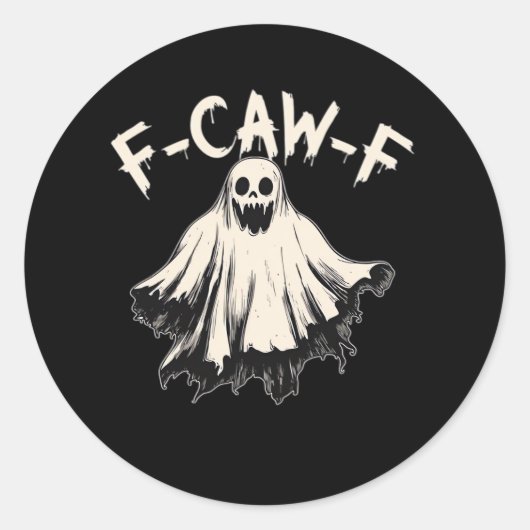 F-Caw-F Humor Retro Klassiker Runder Aufkleber (Vorderseite)