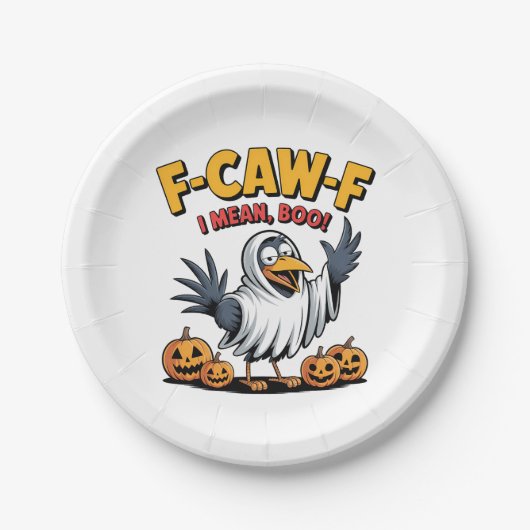 F-Caw-F I Gemein Boo Funny Spooky Halloween Skull Pappteller (Vorderseite)
