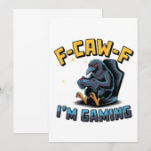 F-Caw-F Ich bin Gaming Funny Raven Crow Meme Save The Date (Vorne/Hinten)