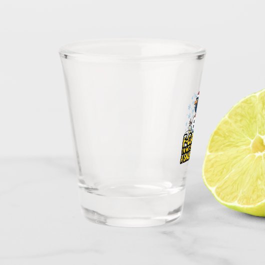 F-Caw-F Ich bin kein Gebäude ein Schneemann Weihna Schnapsglas (Links)