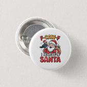 F-Caw-F Ich glaube an Weihnachts-Weihnachtskrippe Button (Vorne & Hinten)