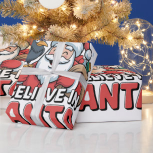 F-Caw-F Ich glaube an Weihnachts-Weihnachtskrippe Geschenkpapier