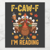 F-Caw-F Ich lese Türkei Books Erntedank Weinetikett (Einzelnes Label)