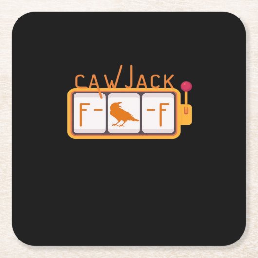 F-Caw-F Jackpot Retro Grafik Rechteckiger Pappuntersetzer (Vorderseite)
