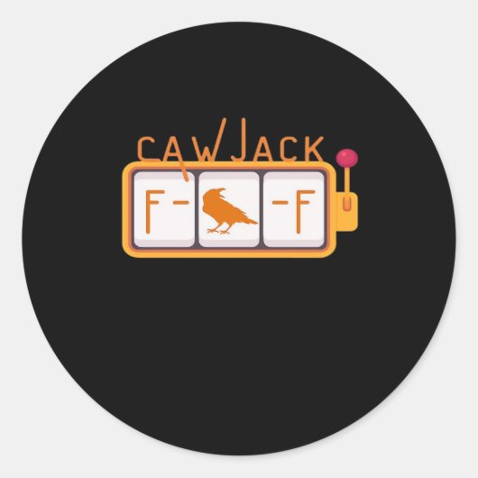 F-Caw-F Jackpot Retro Grafik Runder Aufkleber (Vorderseite)