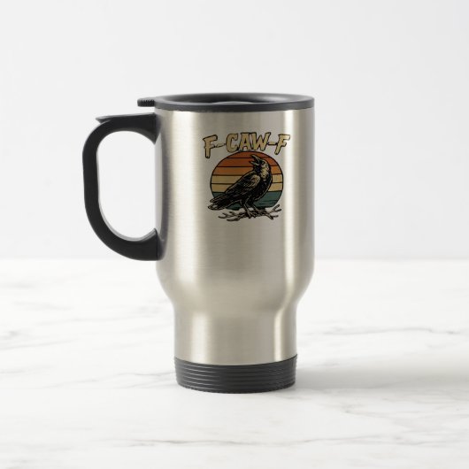 F-Caw-F Klassische Vintage-Kunst Reisebecher (Links)