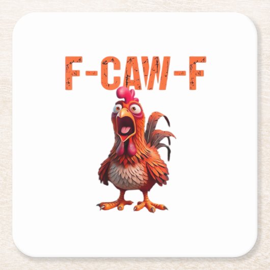 F-Caw-F Klassisches Basisdesign Rechteckiger Pappuntersetzer (Vorderseite)
