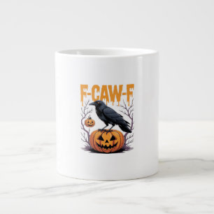 F-Caw-F Klassisches Halloween-Raben-Kürbis-T-Shirt Jumbo-Tasse