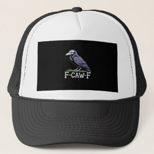 F-Caw-F Knochen Text Totenkopf Rabe - Gothic Makab Truckerkappe