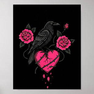 F Caw F Krähe Anti Valentinstag Dunkle Gotik Zerbr Poster