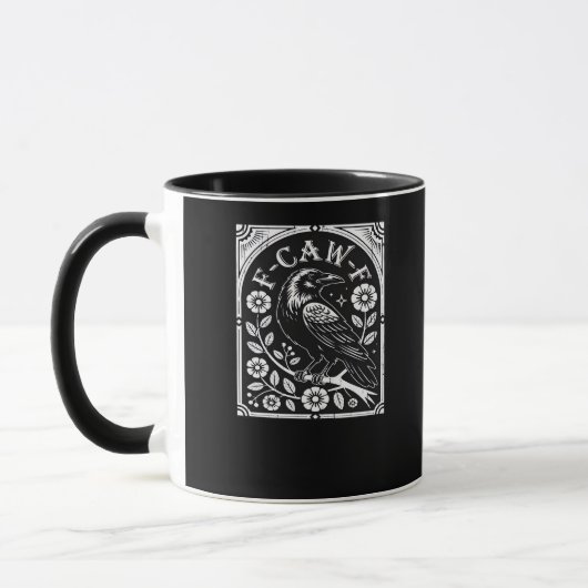 F-Caw-F Krähe Ästhetik Casual Tasse (Links)