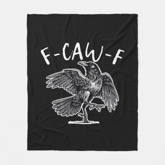 F-Caw-F Krähe Gothic Humor Lustig Fleecedecke (Vorderseite)