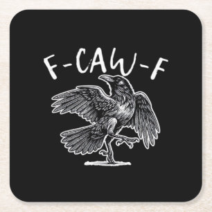 F-Caw-F Krähe Gothic Humor Lustig Rechteckiger Pappuntersetzer
