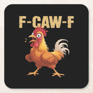 F-Caw-F Krähe Gothic Lustiger Humor Rechteckiger Pappuntersetzer