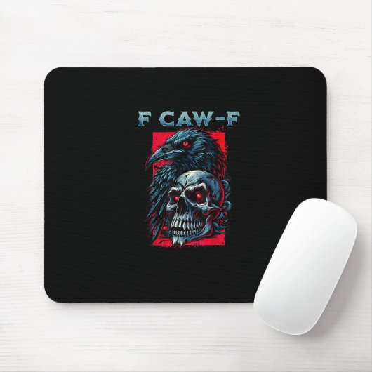 F-Caw-F Krähe Humorvolles Grafikdesign Mousepad (Mit Mouse)