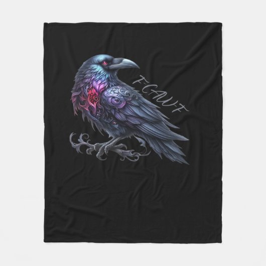 F-Caw-F Krähe Klassischer Retro-Stil Fleecedecke (Vorderseite)
