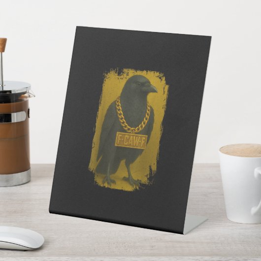 F-Caw-F Krähe Lustige Anführungszeichen Rabe Vogel Sockelschild (In SItu)