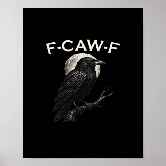F-Caw-F Krähe Lustige Krähe F-Caw-F Zahnräder Vint Poster (Vorne)