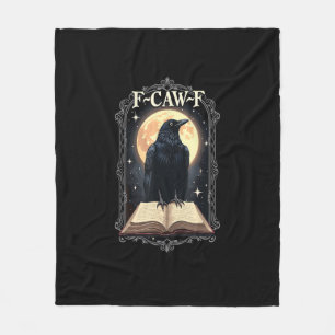 F-Caw-F Krähe Lustiger Halloween-Rabe Mond Fleecedecke