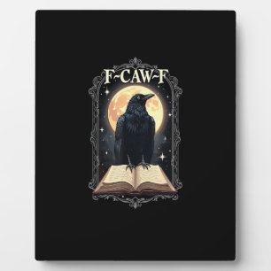 F-Caw-F Krähe Lustiger Halloween-Rabe Mond Fotoplatte