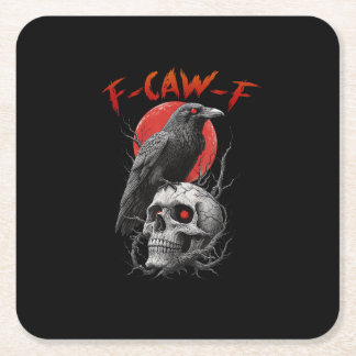F-Caw-F Krähe Lustiges F-Caw-F Ästhetik-Design Rechteckiger Pappuntersetzer