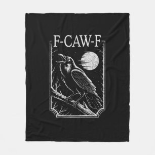 F-Caw-F Krähe Minimal – Retro Gothic Vogel Lustig Fleecedecke