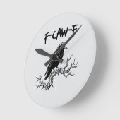 f-caw-f Krähe Rabe Wortspiel Runde Wanduhr (Winkel)