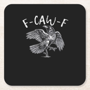 F-Caw-F Krähe Retro Klassiker Rechteckiger Pappuntersetzer
