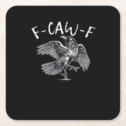 F-Caw-F Krähe Retro Klassiker Rechteckiger Pappuntersetzer (Vorderseite)