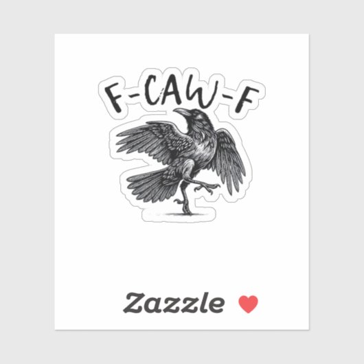 F Caw F Krähe Retro Klassischer Stil Aufkleber (Blatt)