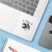 F Caw F Krähe Retro Klassischer Stil Aufkleber (Laptop mit iPhone)
