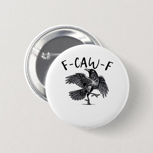 F Caw F Krähe Retro Klassischer Stil Button (Vorne & Hinten)
