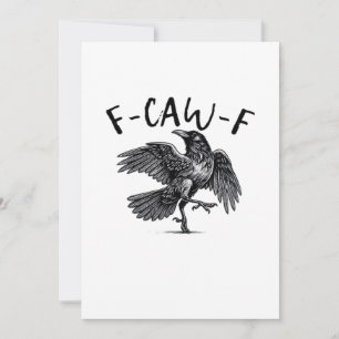 F Caw F Krähe Retro Klassischer Stil Feiertagskarte