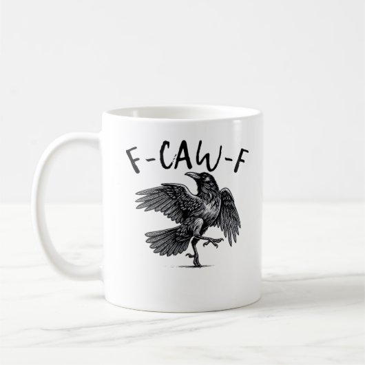 F Caw F Krähe Retro Klassischer Stil Kaffeetasse (Links)