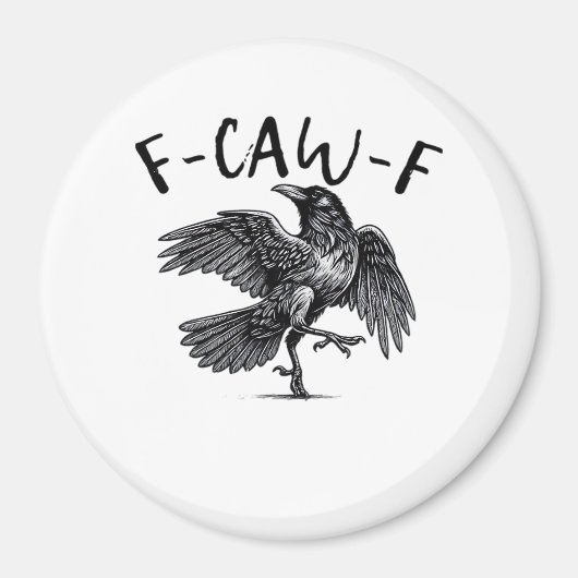 F Caw F Krähe Retro Klassischer Stil Magnet (Vorne)